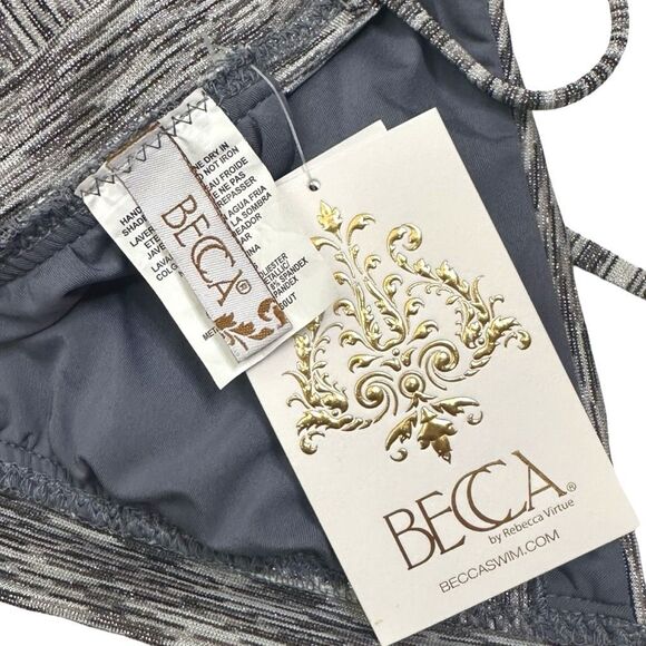 BECCA Sundance Split Halter Bikini Top - Gray - Size Small - Picture 7 of 8